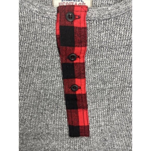 Stanfield's Heritage Grey Cotton-Blend Waffle Knit Shirt Men's Size S - Picture 2 of 8